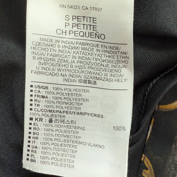 Banana Republic Black Chain Link Print Blouse Size Small - Picture 8 of 9